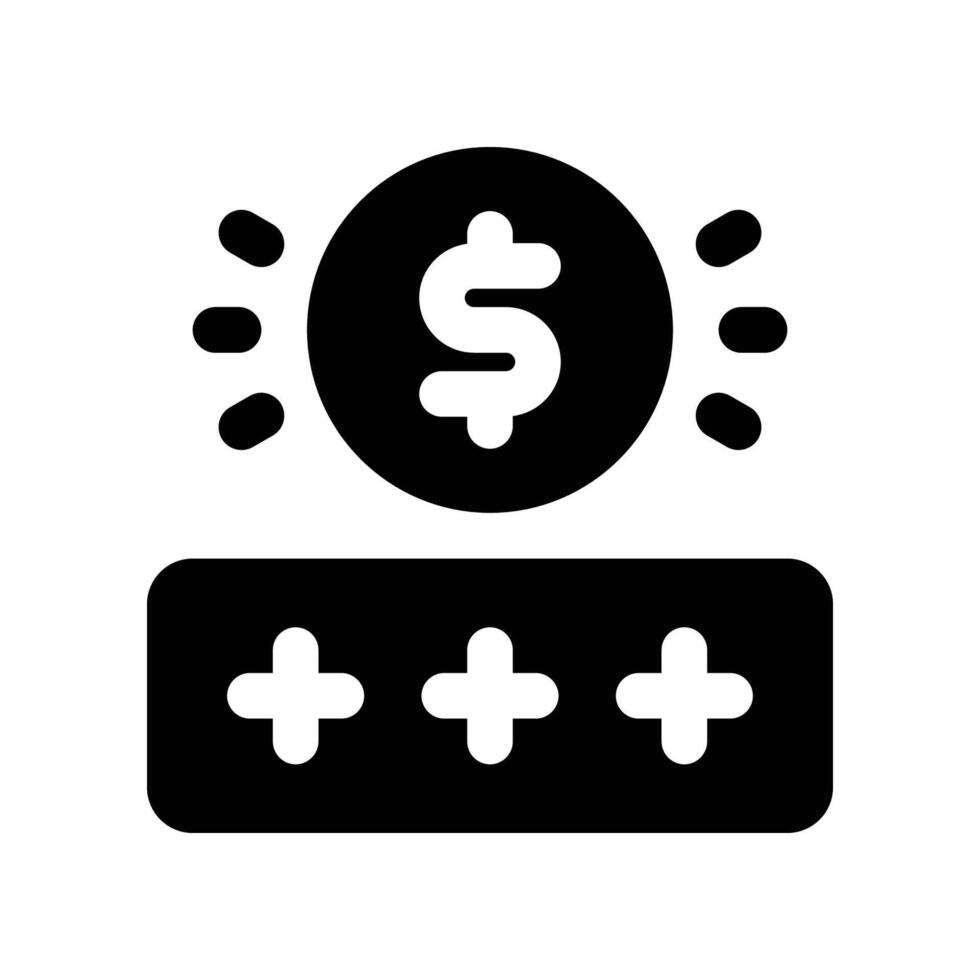 password icon. glyph icon for your website, mobile, presentation, and logo design. vector
