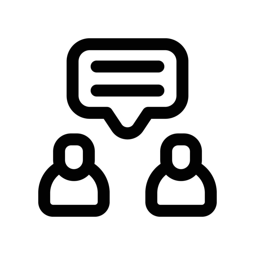 employee discussion icon. line icon for your website, mobile, presentation, and logo design. vector