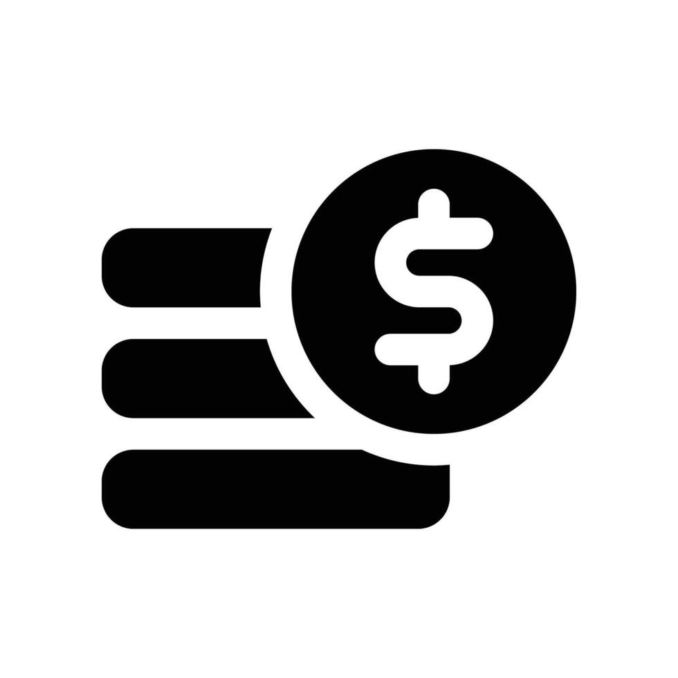 coin icon. glyph icon for your website, mobile, presentation, and logo design. vector