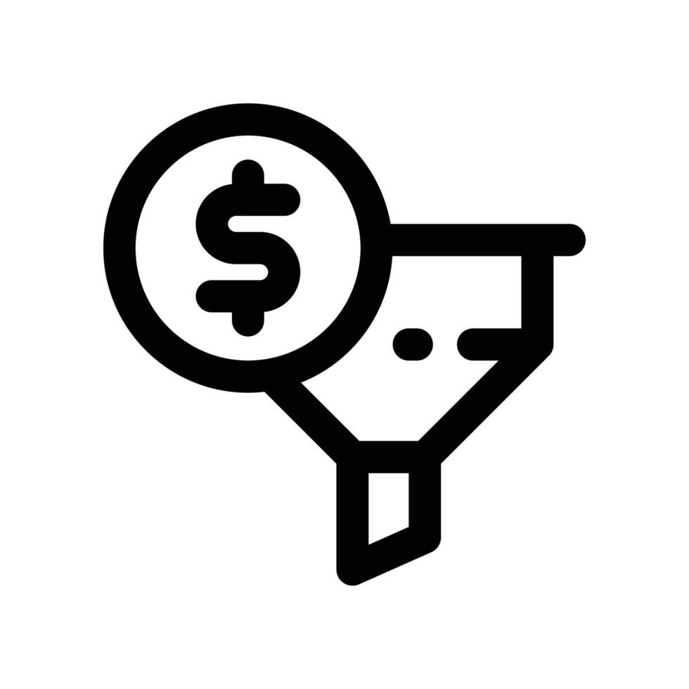 dinero filtrar icono. línea icono para tu sitio web, móvil, presentación, y logo diseño. vector