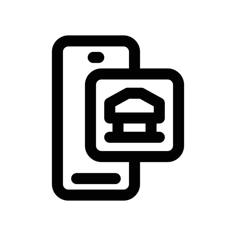 mobile banking icon. line icon for your website, mobile, presentation, and logo design. vector