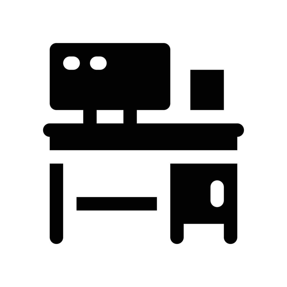 desk icon. glyph icon for your website, mobile, presentation, and logo design. vector