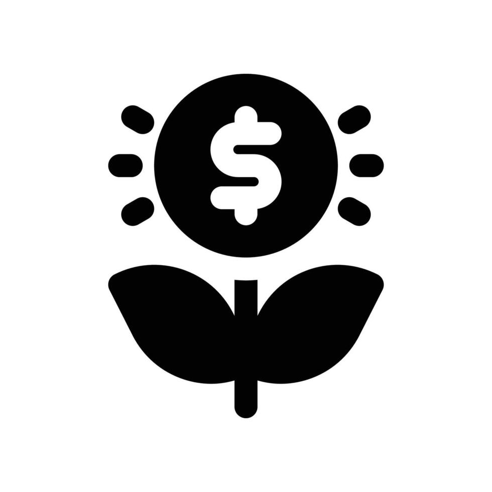 money growth icon. glyph icon for your website, mobile, presentation, and logo design. vector