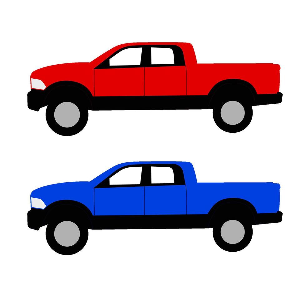 modern truck side view flat vector