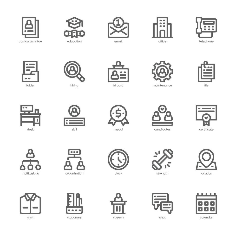 Curriculum Vitae icon pack for your website, mobile, presentation, and logo design. Curriculum Vitae icon outline design. graphics illustration and editable stroke. vector