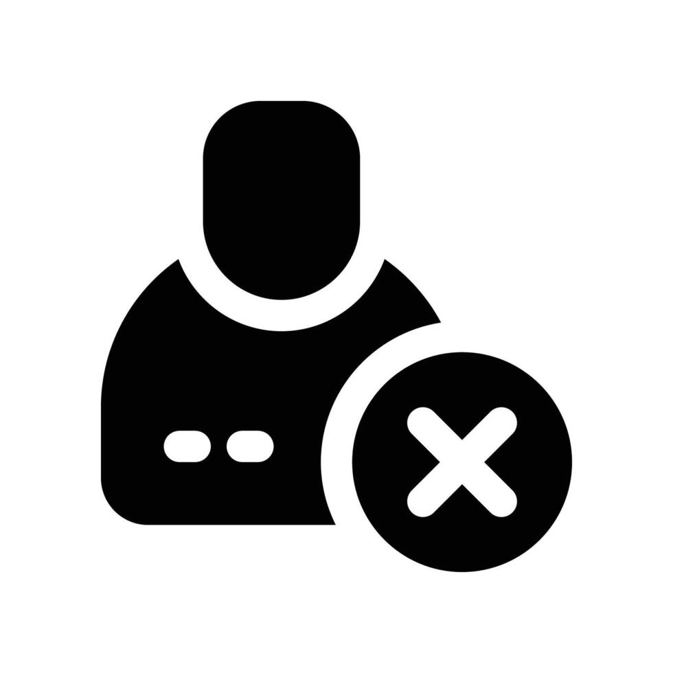 remove user icon. glyph icon for your website, mobile, presentation, and logo design. vector