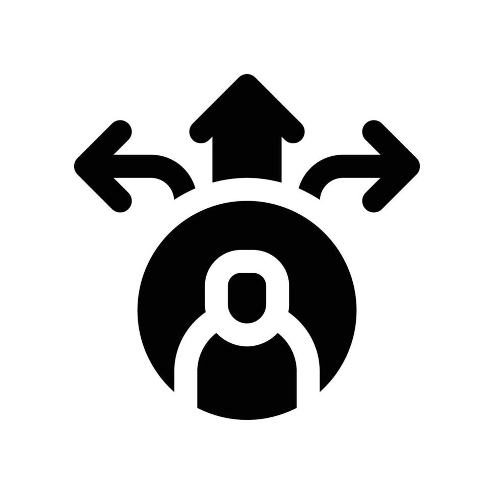 decision making icon. glyph icon for your website, mobile, presentation, and logo design. vector