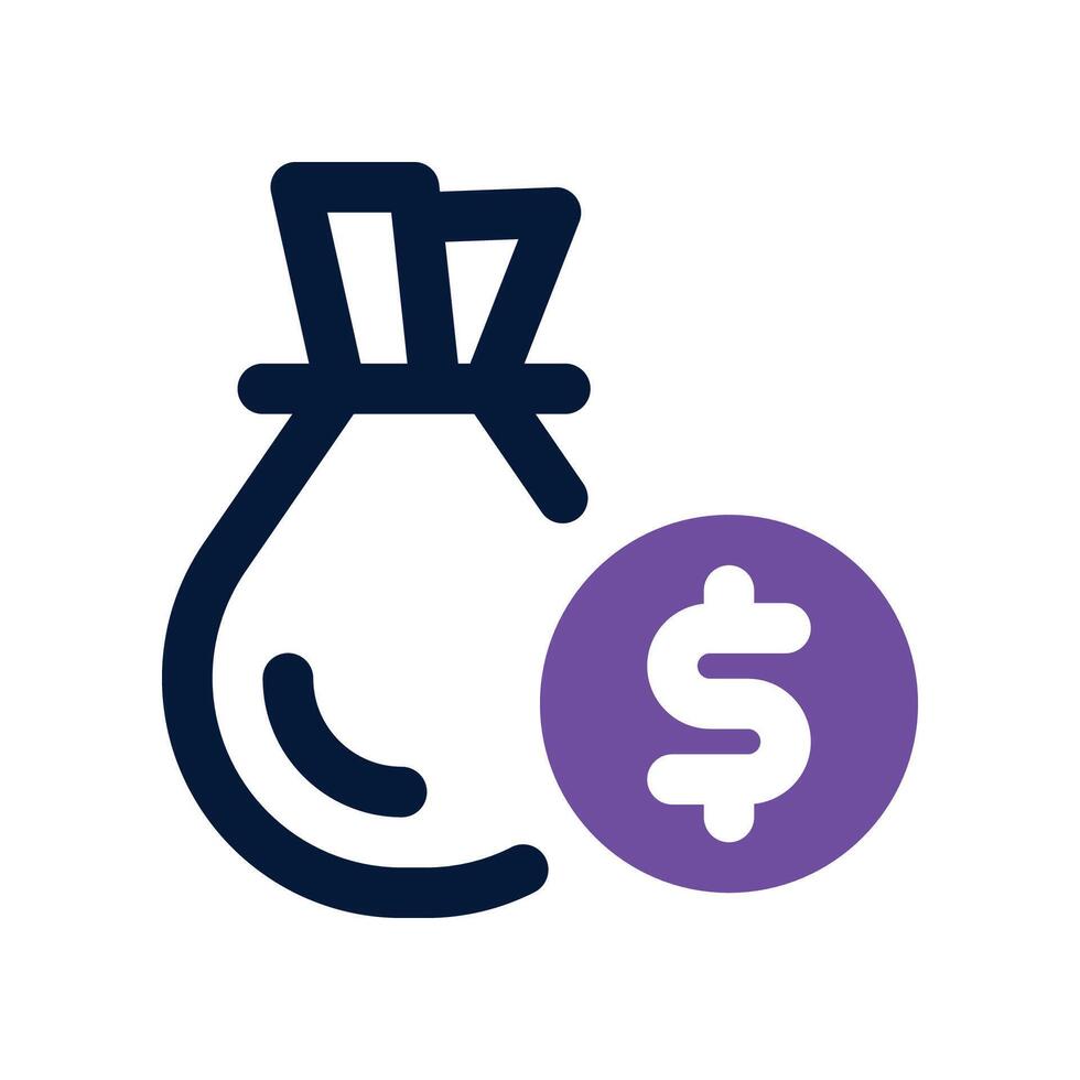 money bag icon. dual tone icon for your website, mobile, presentation, and logo design. vector