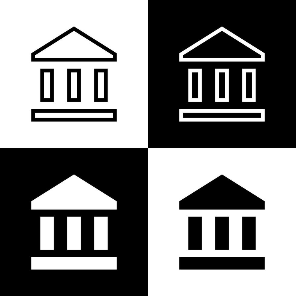 Bank building icon in simple style. Museum university concept vector