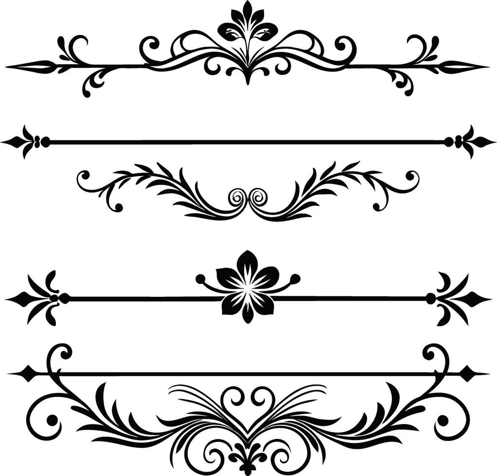 decorativo fronteras y Desplazarse diseños vector