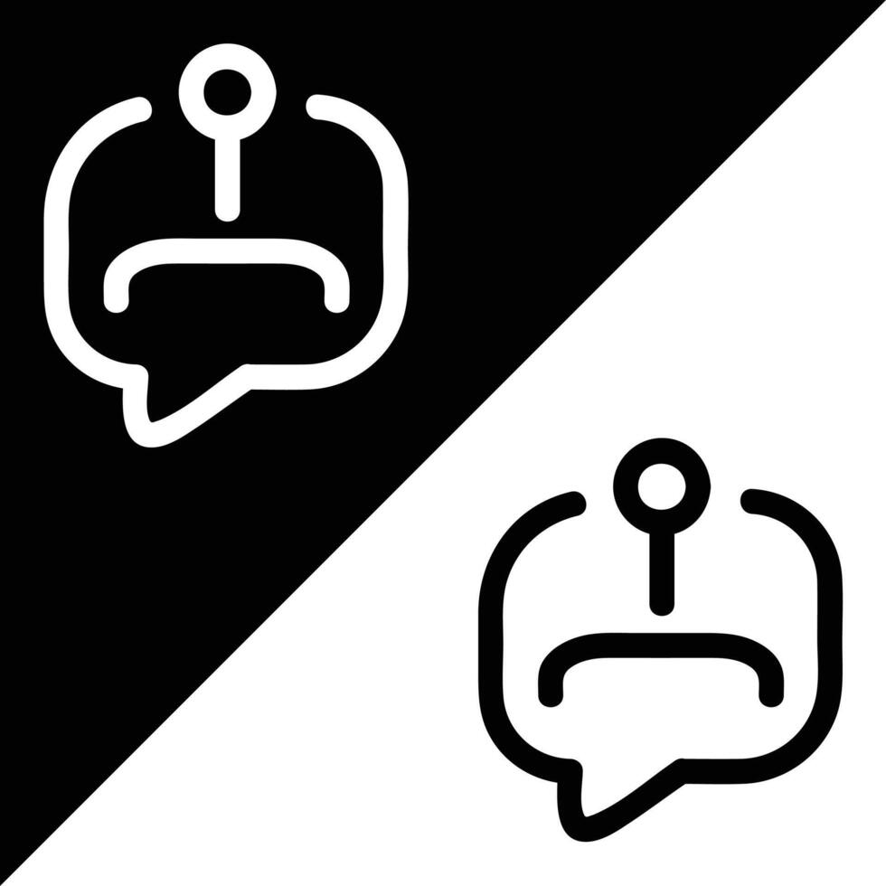 Twitch Icon, Outline style, isolated on Black and White Background. vector