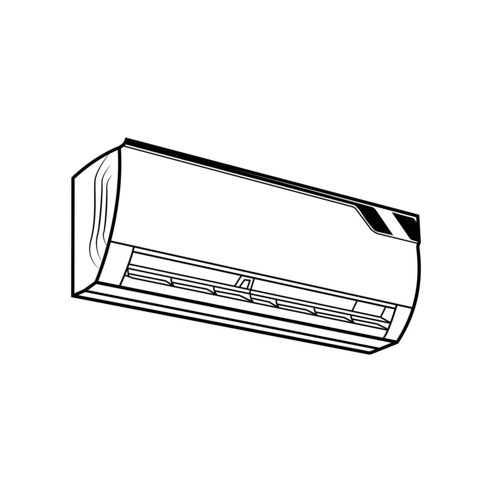 air conditioner icon flat design. AC line art illustration vector