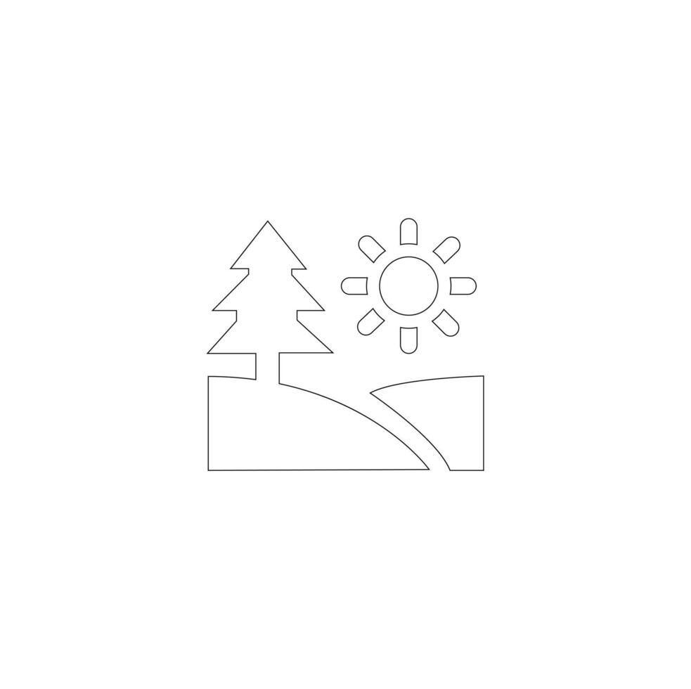 Park icon set. Containing forest, barbecue, camp, bench, picnic and playground icons. vector