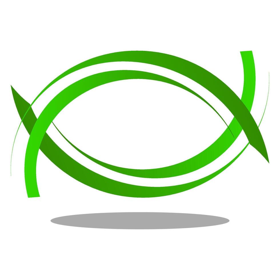 green line curve logo design. vector