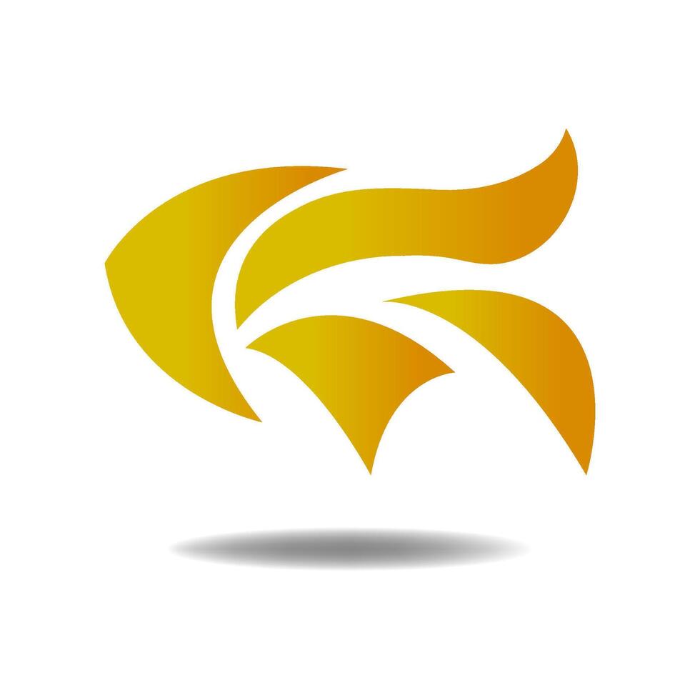 Gold fish logo. icon shape. vector