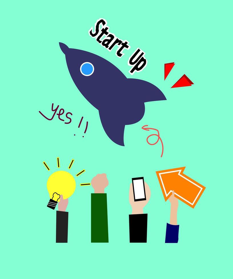 Business Start Up Concept for web page, banner, presentation, social media. vector