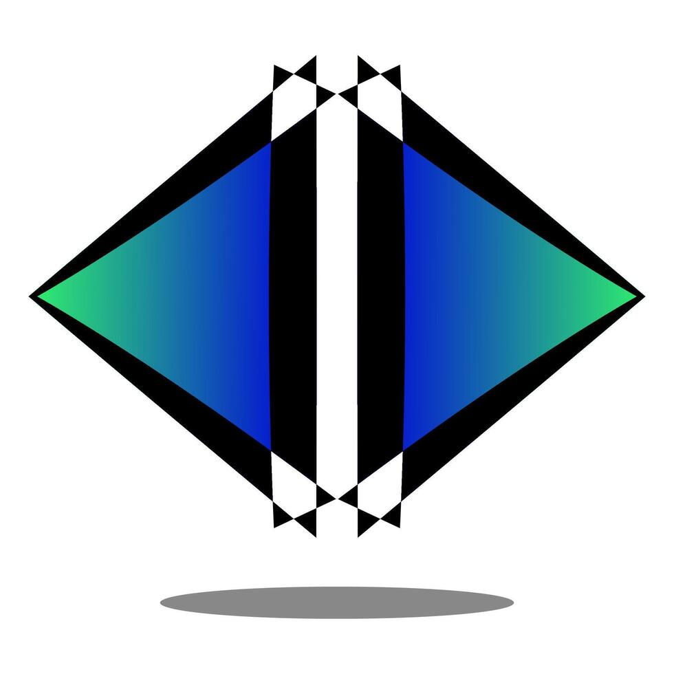 blue and black line logo. triangle twin concept. vector