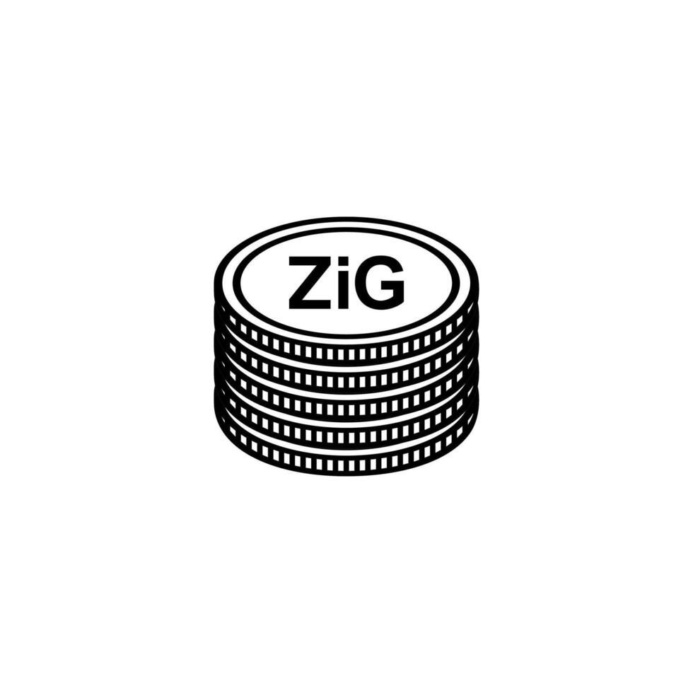 New Zimbabwe Currency Symbol, The Zimbabwe Gold Icon, ZiG Sign. Illustration vector