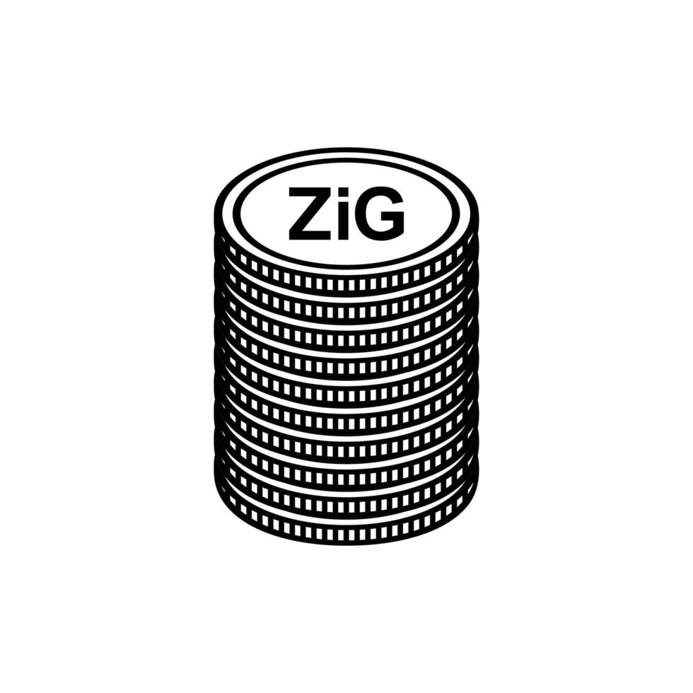 nuevo Zimbabue moneda símbolo, el Zimbabue oro icono, zig signo. ilustración vector