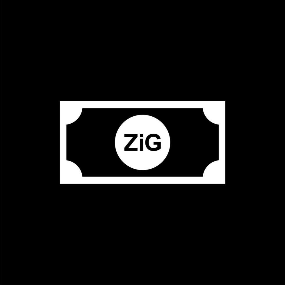 New Zimbabwe Currency Symbol, The Zimbabwe Gold Icon, ZiG Sign. Illustration vector