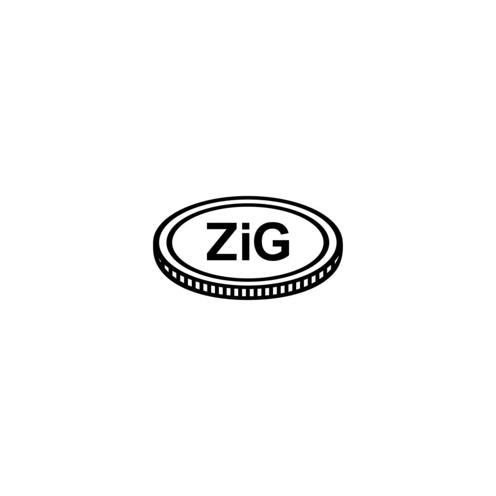 New Zimbabwe Currency Symbol, The Zimbabwe Gold Icon, ZiG Sign. Illustration vector