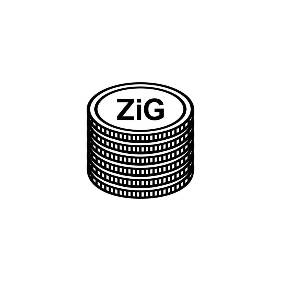 New Zimbabwe Currency Symbol, The Zimbabwe Gold Icon, ZiG Sign. Illustration vector