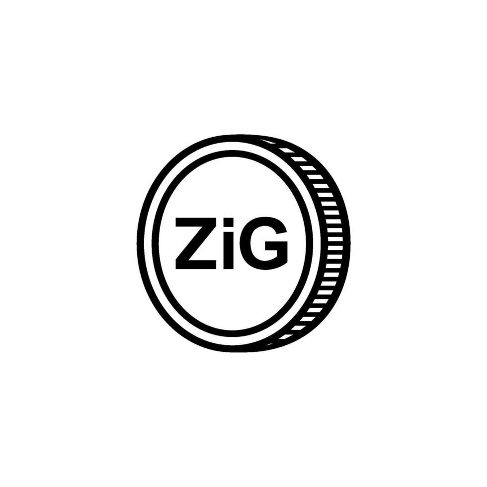 New Zimbabwe Currency Symbol, The Zimbabwe Gold Icon, ZiG Sign. Illustration vector