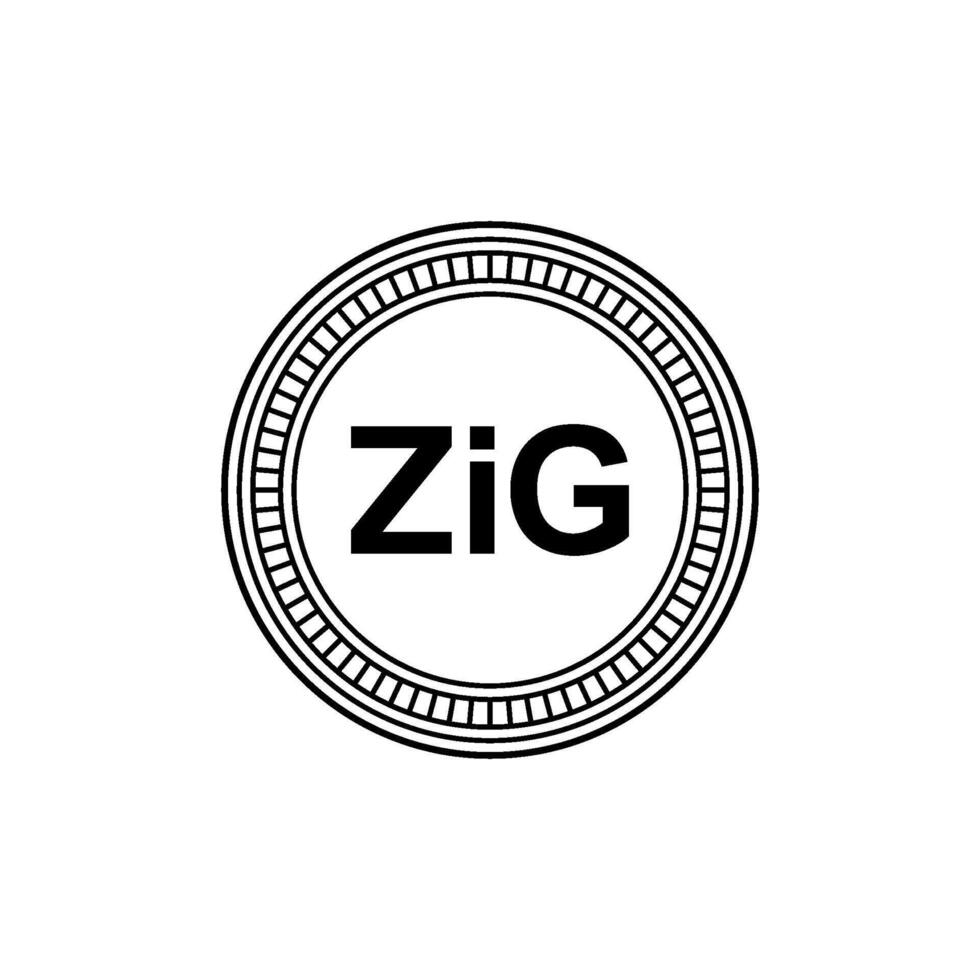 New Zimbabwe Currency Symbol, The Zimbabwe Gold Icon, ZiG Sign. Illustration vector