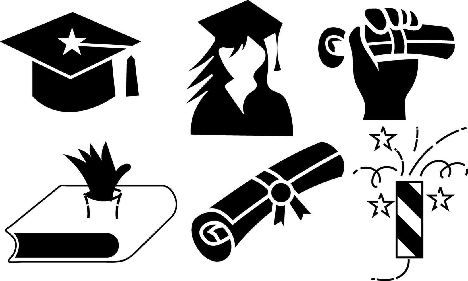 Graduation realistic Education set of web icons illustration vector
