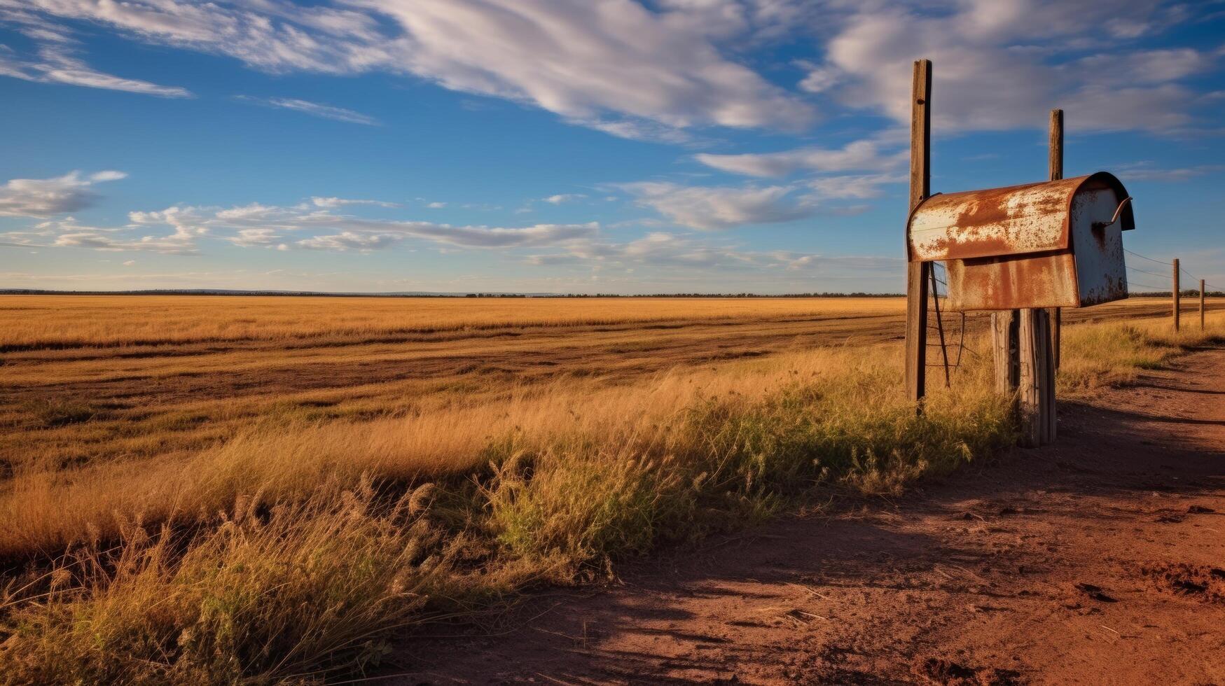 Rural mailbox under sunlight photo