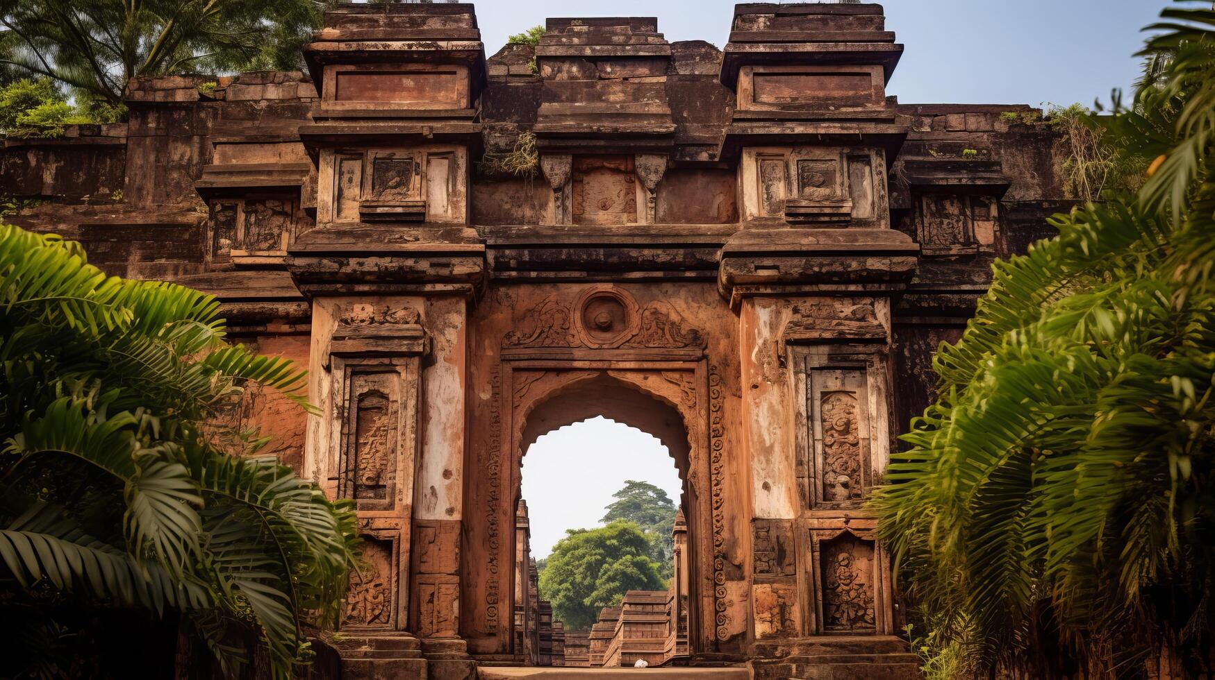 Castle entrance adorned with intricate details photo