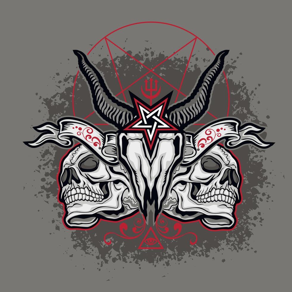 grunge goat skull vector