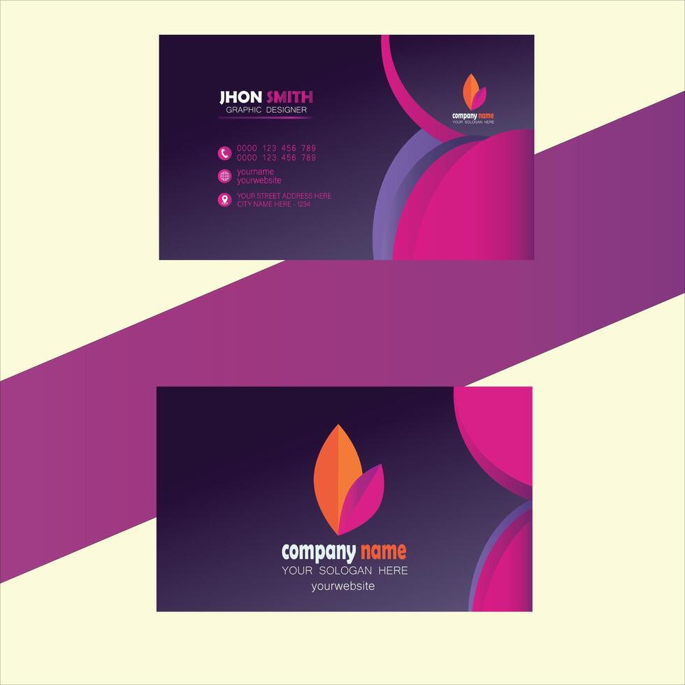 corporate business card template design vector