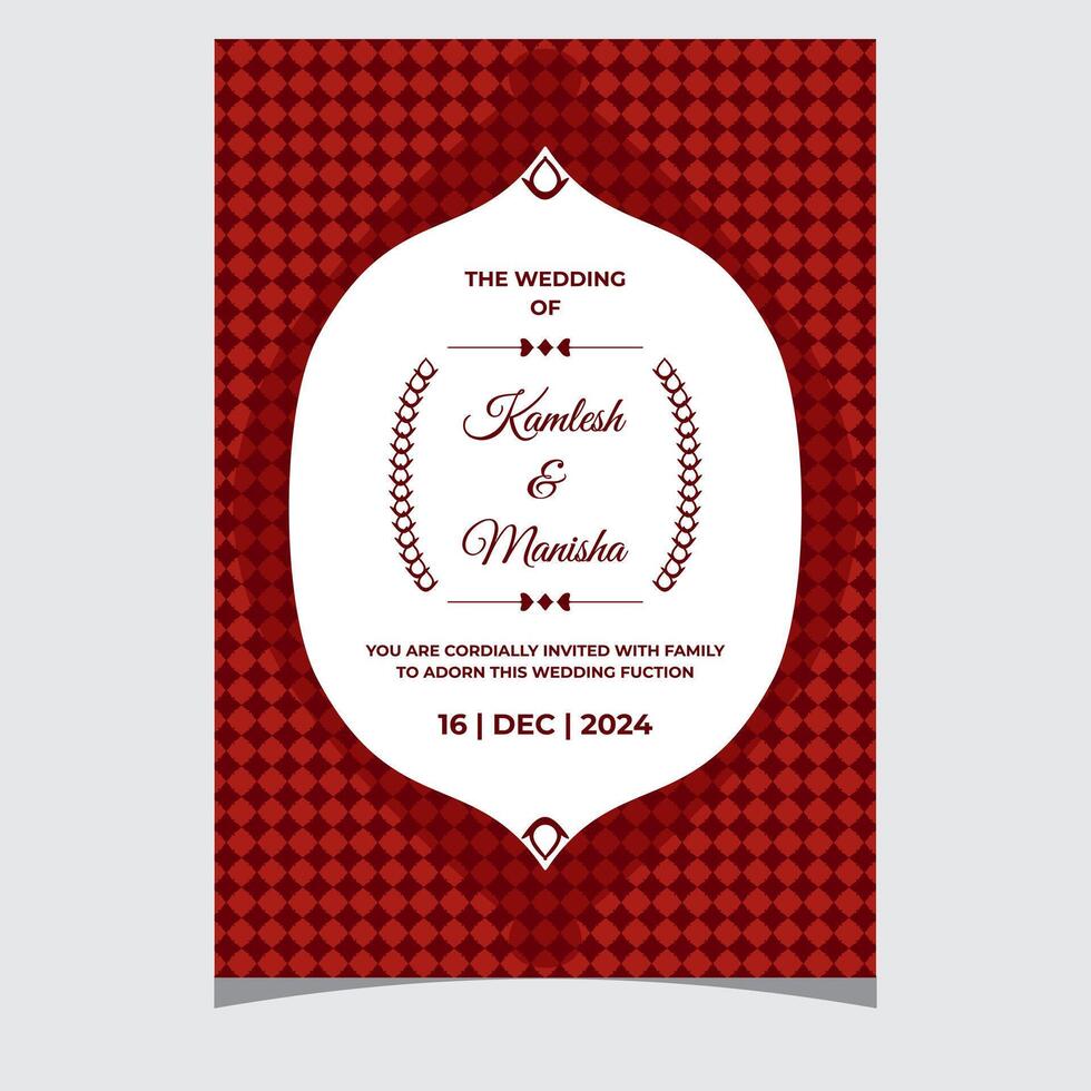 Creative Hindu Wedding Invitation Card Design vector