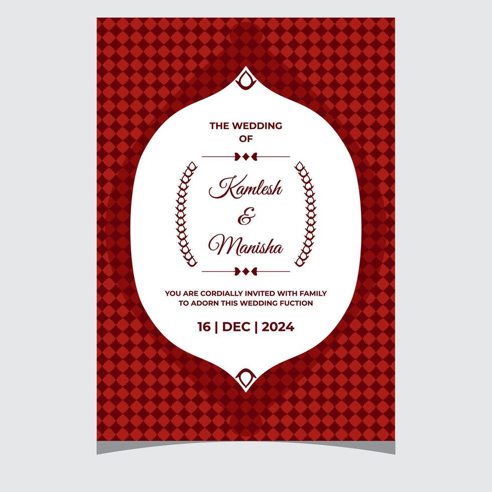 Creative Hindu Wedding Invitation Card Design vector