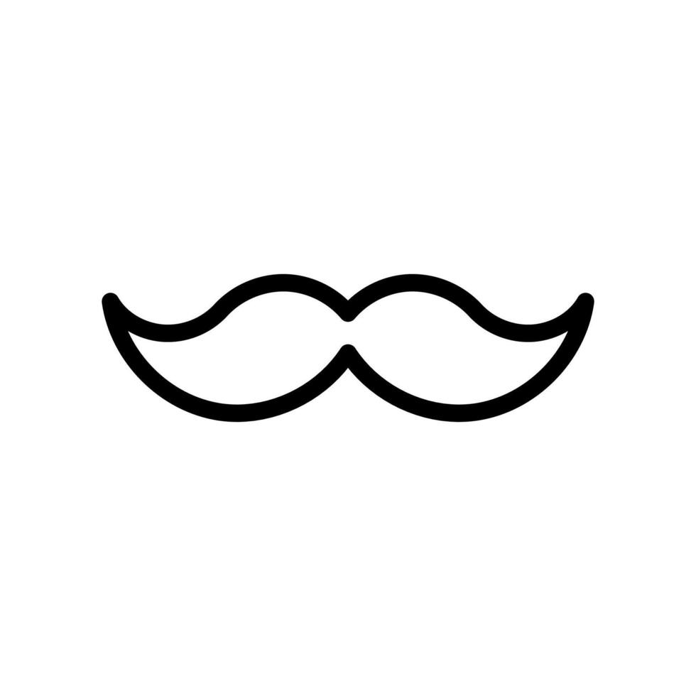 Mustache, moustache icon in line style design isolated on white background. Editable stroke. vector
