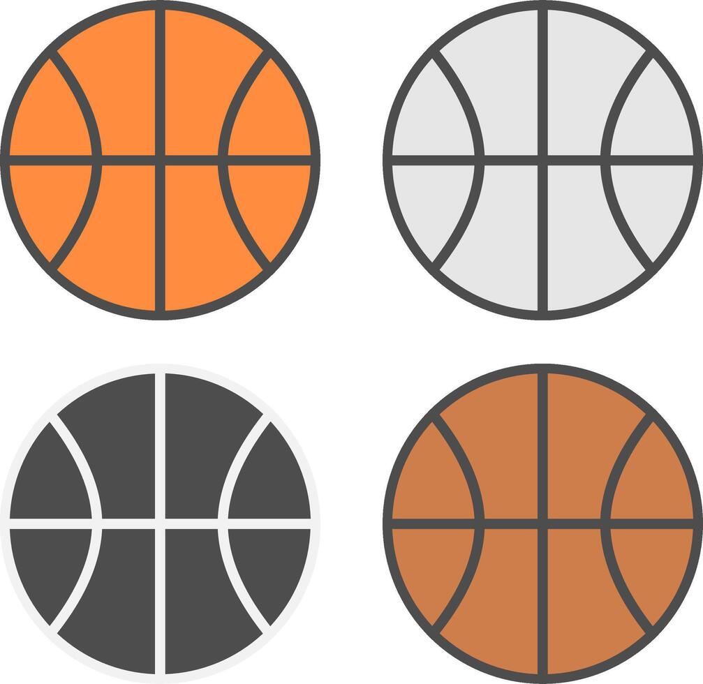 Basketball ball icon set in various colors. vector