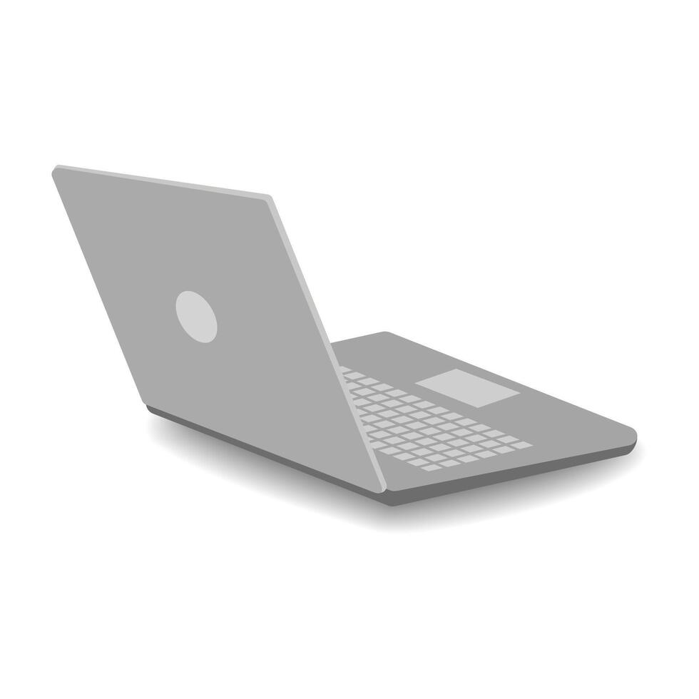 Grey laptop on a white background vector