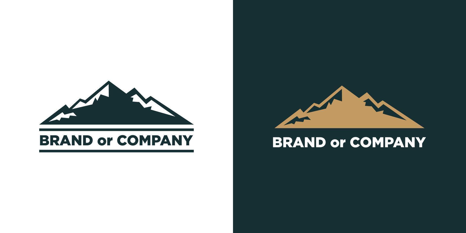 Mountain logo outdoor adventure vector