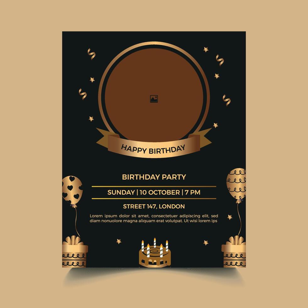 Birthday flyer template vector