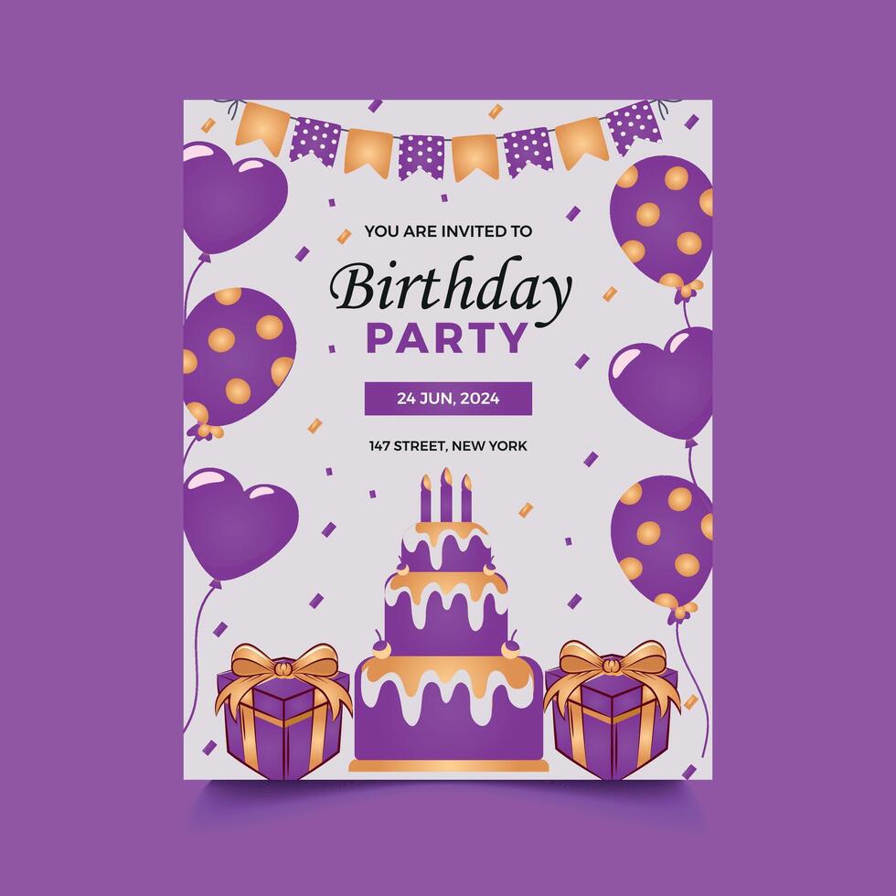 Creative birthday party flyer design vector