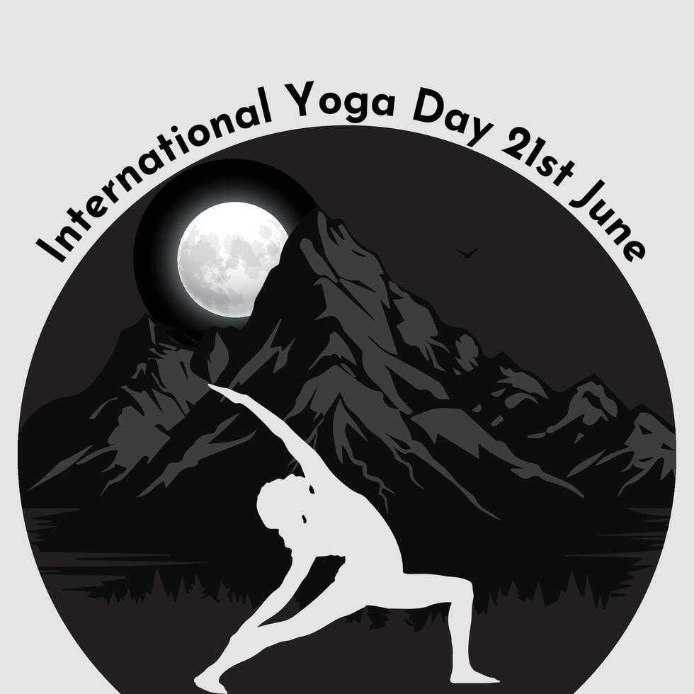 internacional yoga día 21 junio vector