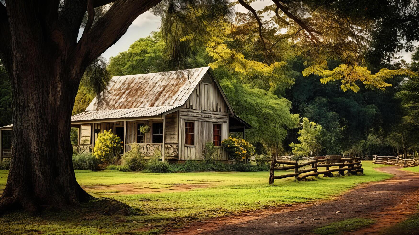 Historic homestead from colonial times photo