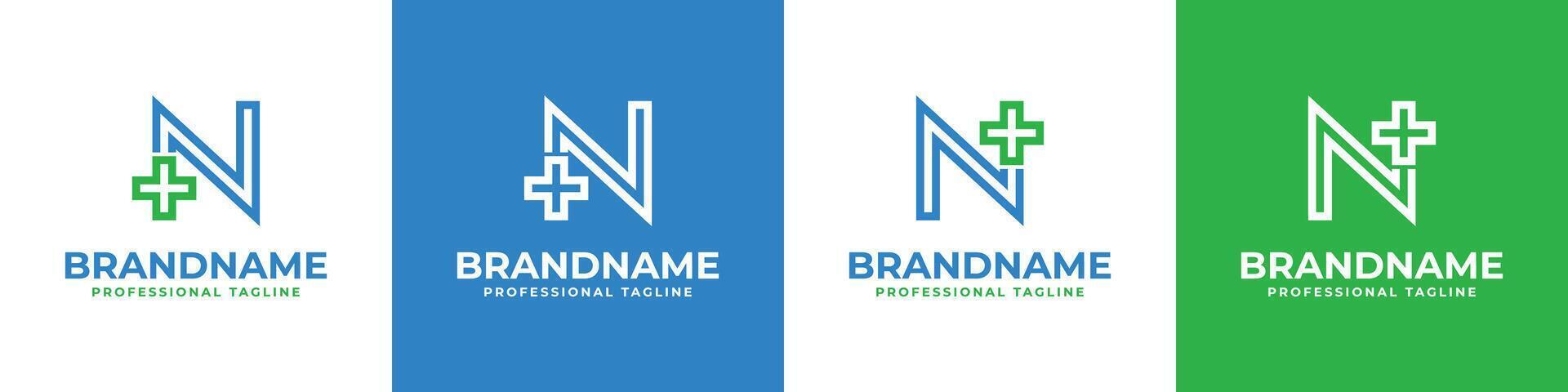 Letter N Medical Cross Modern Logo, suitable for business related to Medical Cross or Pharmacy with N initial vector