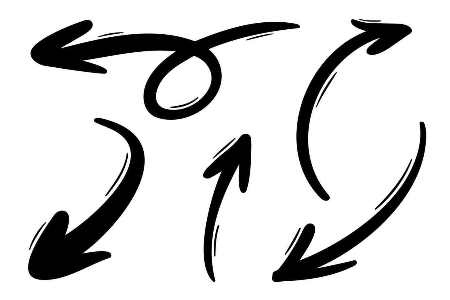 Black Ink Brush Stroke Arrows Concept vector