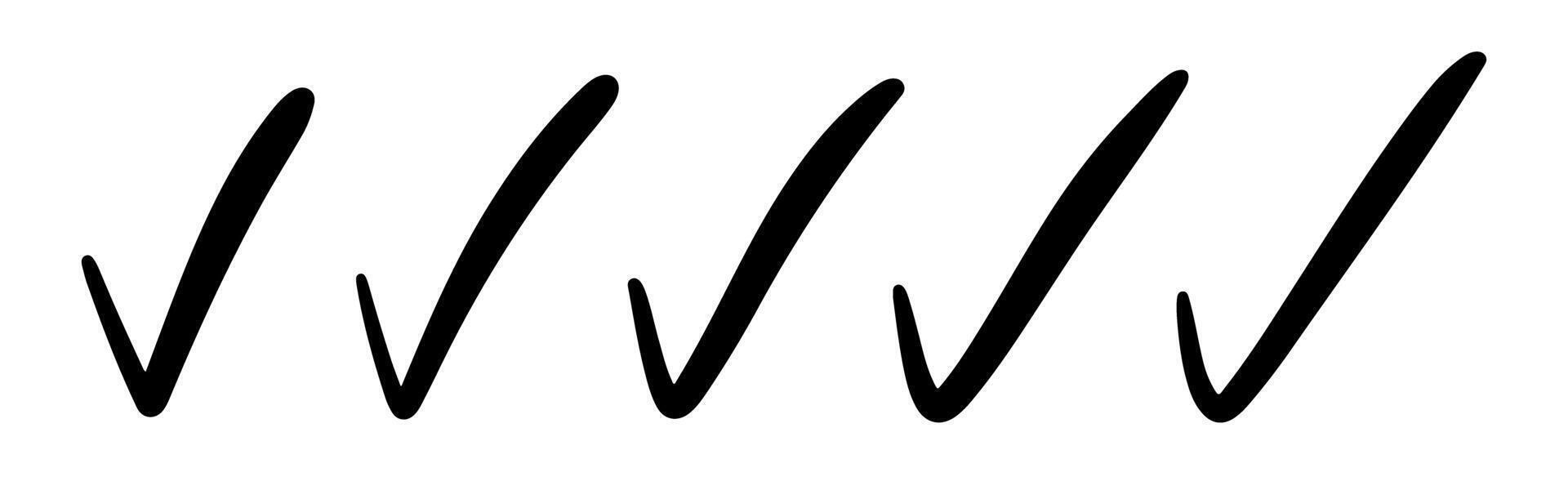 Hand-Drawn Black Check Marks Collection vector