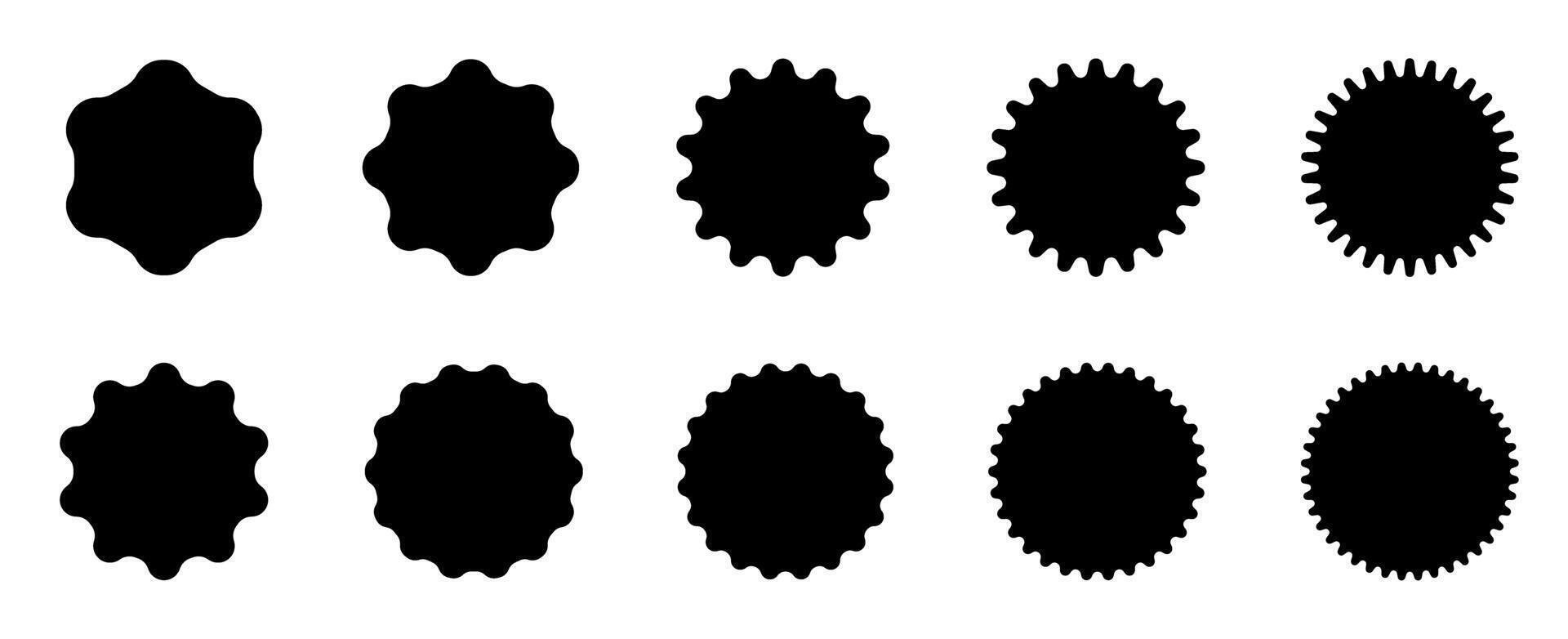 Black Ink Blots with Various Edges vector