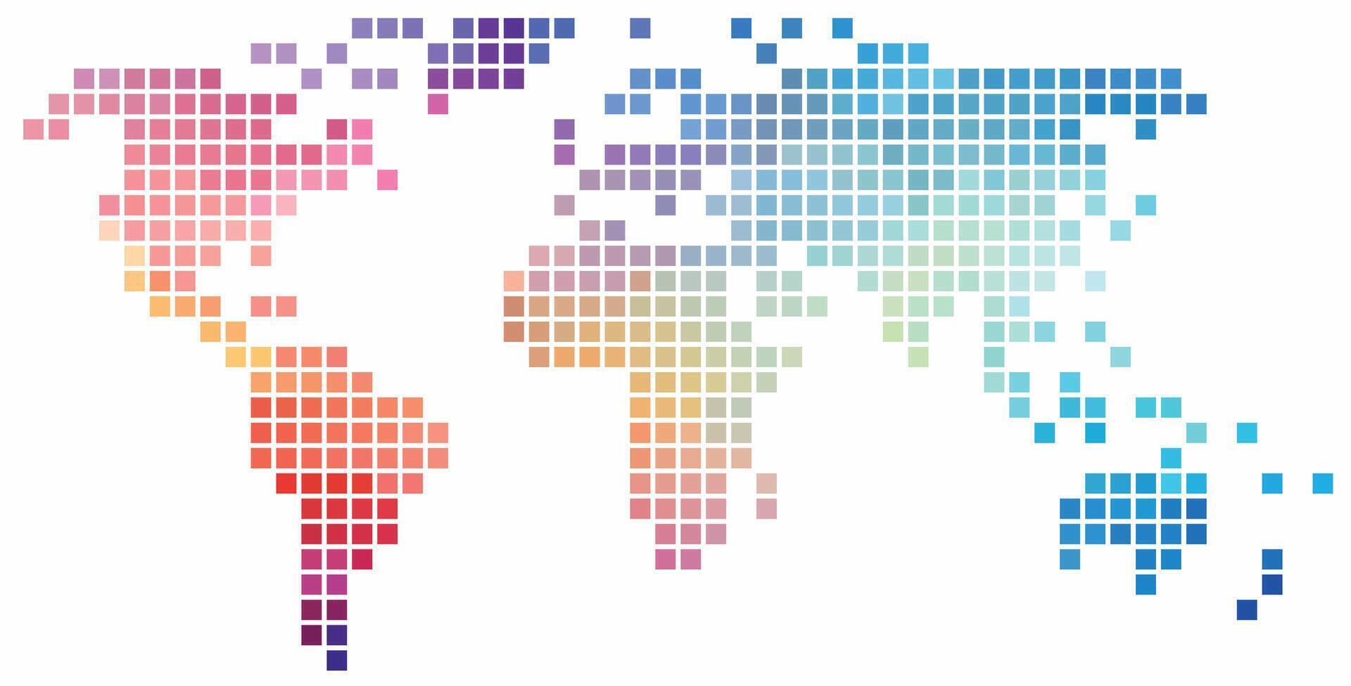 cuadrado forma mundo mapa en blanco antecedentes. vector