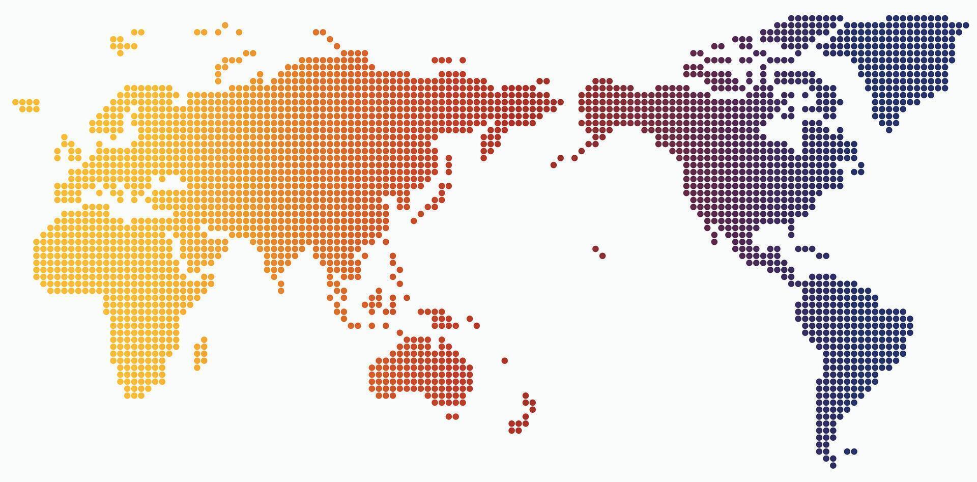 circulo forma mundo mapa en blanco antecedentes. vector