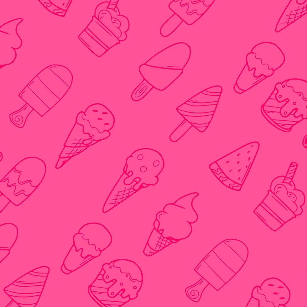 pink ice cream pattern vector